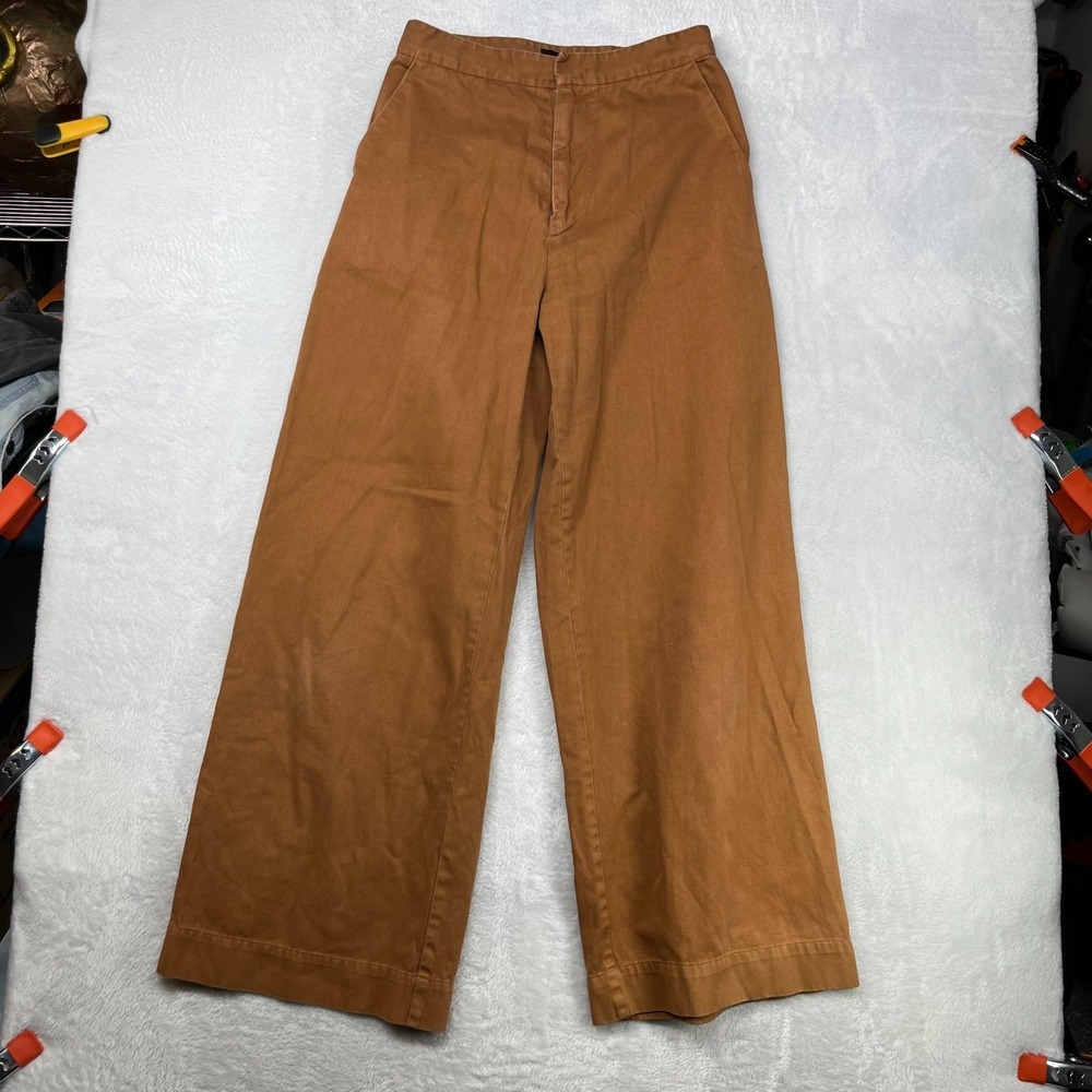 Esby Apparel Wide Leg Pants Women's 6 Rust Orange Cotton USA Made - 29X29.5